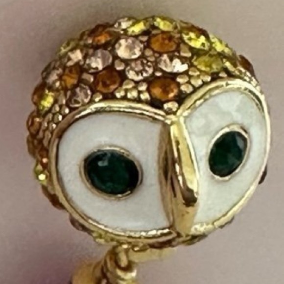 Kate Spade Red and Gold Owl Night Bird drop Earrings - Picture 3 of 5